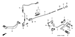 CBF250 Brake pedal assy