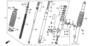 XR600R Вилка передней оси