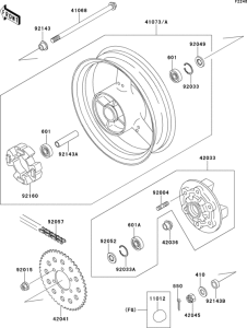 ZX400 Задняя ступица колеса