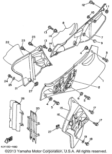 YZ125F1 Боковые обтекатели