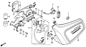 CM450 Left side cover + rectifier + fuse
