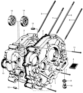CM91 Crankcase + cylinder stud