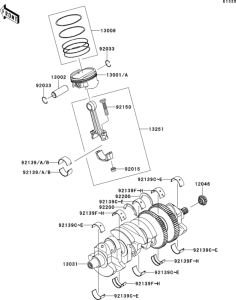 ZG1400 Коленвал и поршни