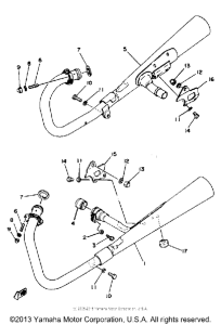 XS650SH Выхлопная система