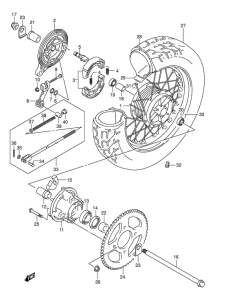 VL250 Rear wheel complete assy