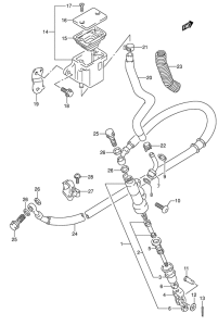 DR650 Задний тормозной цилиндр