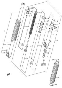 DR-Z400 Демпфер передней вилки