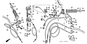 ATC250ES Handle lever / switch / cable
