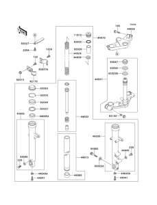 EX250 Передняя вилка