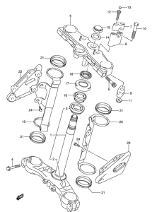 GSF650 (ABS) Кронштейн передней вилки