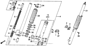 XR250R Передняя вилка
