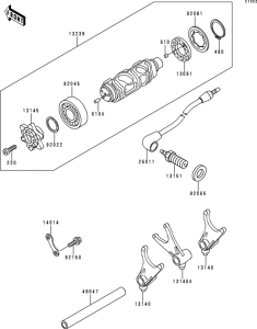 VN800 Валы и вилки переключения передач