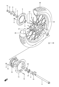 DR350 Rear wheel complete assy