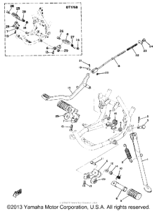 DT175B Stand - footrest - brake pedal