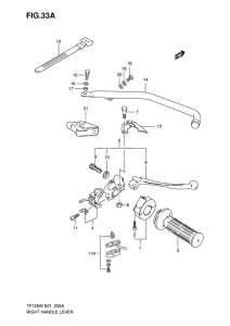 TF125 Рукоятка газа и тормоза