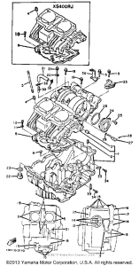 XS400RJ Картер двигателя
