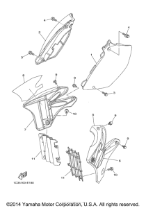 YZ250V Боковые обтекатели