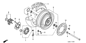 GL1500CD Rear wheel complete assy