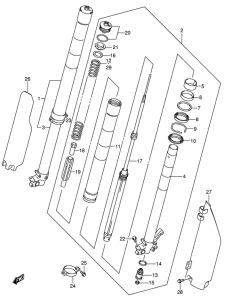 RM250 Передняя вилка