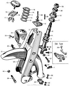 CA77 Front fork + front fender