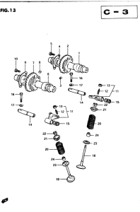 GSX250 Распределительный вал-клапаны