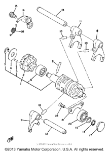 YZ100H Shift cam-fork