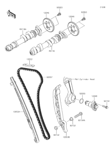 EX650 カムシャフト / テンショナ