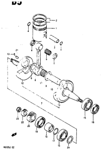 RG125 Вал коленчатый