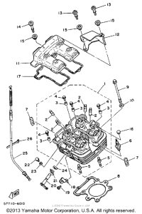 XT350SC (CA ED.) Головка цилиндров