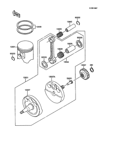 KX500 Коленвал и поршни