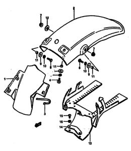 RM125 Заднее крыло
