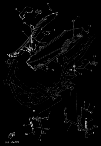 YP125E YP125R Support & repose pied