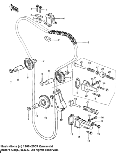 KZ650 Цепь грм / натяжное устройство