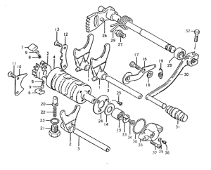 TS250 Переключение передач