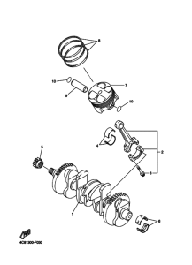 YZF-R1R ( RaceBase) Коленчатый вал и поршень