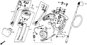 XL80S Speedometer + horn + key set 80-82