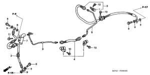 FES250 Шланги и трубки заднего тормоза