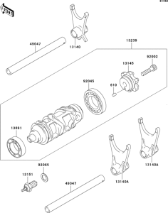 ZX600 Валы и вилки переключения передач