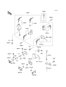 EX500 Ignition switch / locks / refiectors