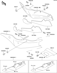 ZX750 Side covers / chain cover(zx750-l2)