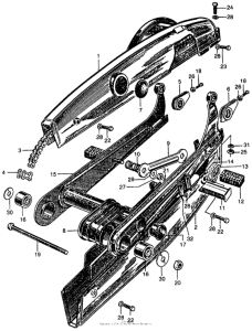 CA160 Ca160 swingarm + chain case