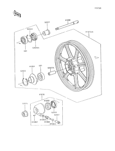 VN750 Переднее колесо