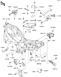 ZX600 Рама ,крепежные детали