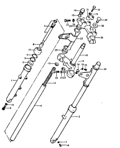 GT250 Вилка передней оси