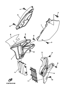 YZ250 YZ250V Боковая крышка