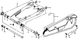 CB750 Swingarm + chain case 80-82