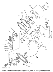 YZ125K1 Впускная система