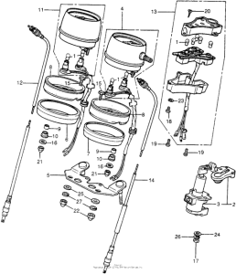 CB400 Speedometer + tachometer + combination switch