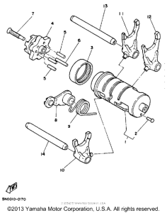 TW200W Shift cam-fork