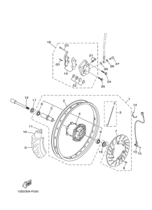 XT125X Front wheel & brake system